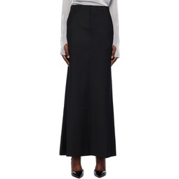 Black Tailored Maxi Skirt 232732F093000