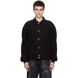 Black Knotted Jacket 232732M180001