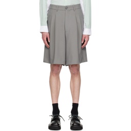 SSENSE Exclusive Gray Pleated Shorts 232752M193002