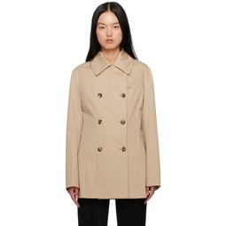 Beige Double Breasted Jacket 232771F063003