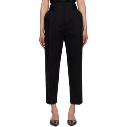 Black Double Pleated Trousers 232771F087009