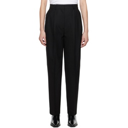 Black Double Pleated Trousers 232771F087014
