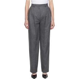 Gray Double Pleated Trousers 232771F087016