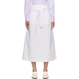 White Tie Waist Maxi Skirt 232771F093000