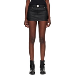Black Belted Leather Miniskirt 232776F090000