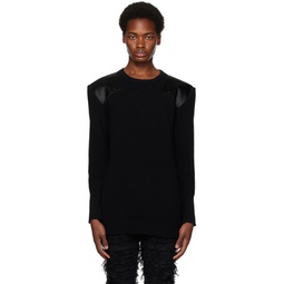 Black Paneled Sweater 232776M201004