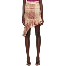 Brown Paisley Miniskirt 232777F090003