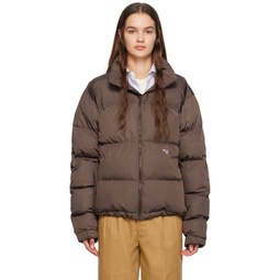Brown Quilted Down Jacket 232783F061003