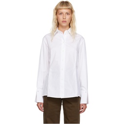 White Pleated Shirt 232784F109000