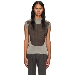 Gray Plated Vest 232785M201001