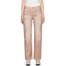 Pink Linear Cut Jeans 232803F069002