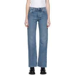 Blue Linear Cut Jeans 232803F069003