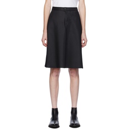 Black Curtain Midi Skirt 232803F092002