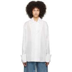 White Droptail Shirt 232803F109013