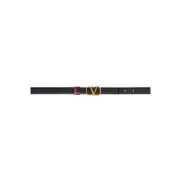 Reversible Black   Red VLogo Belt 232807F001010
