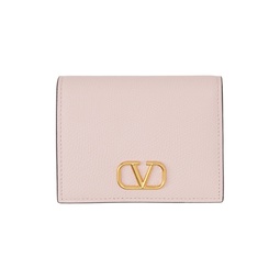 Pink Compact VLogo Signature Wallet 232807F040005