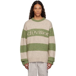 Off White   Green Striped Sweater 232807M201004