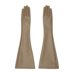 Brown Straight Seams Gloves 232809F012000
