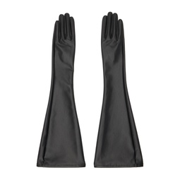 Black Straight Seams Gloves 232809F012001