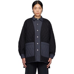 Navy   Black Quilted Jacket 232819M180002