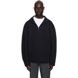 Black Half Zip Sweater 232824M202006
