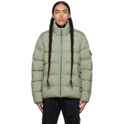 Green Quilted Down Jacket 232828M178006