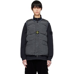 Gray Quilted Reversible Down Vest 232828M178007