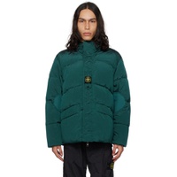Green Quilted Reversible Down Jacket 232828M178028