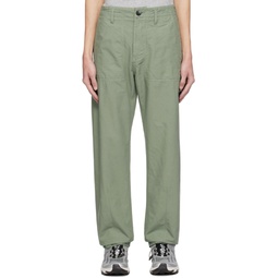 Green Garment Dyed Trousers 232828M191003