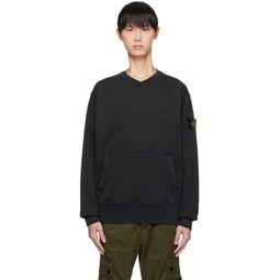 Black Garment Dyed Sweatshirt 232828M204020