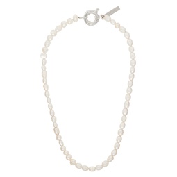 SSENSE Exclusive White Pearl Necklace 232870M145001