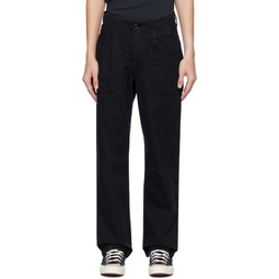Black Pleated Trousers 232876M191006