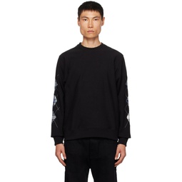 Black Argyle Applique Sweatshirt 232876M204002