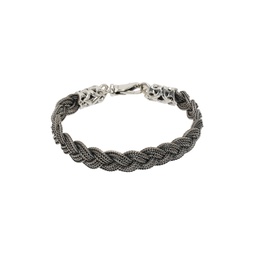 Silver Flat Braided Bracelet 232883M142015