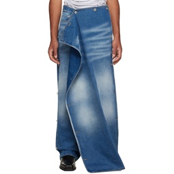 Blue Snap Off Jeans 232893M186008