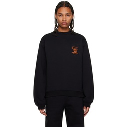 Black Embroidered Sweatshirt 232893M204002