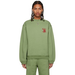 Green Embroidered Sweatshirt 232893M204003