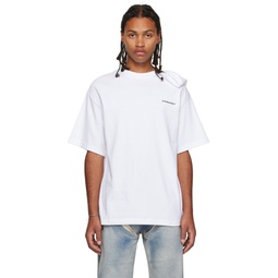 SSENSE Exclusive White Folded Shoulder T Shirt 232893M213012