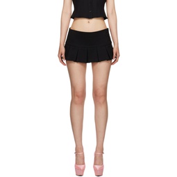 Black Pleated Miniskirt 232897F090001