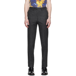 Gray Striped Trousers 232938M191011