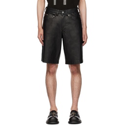 SSENSE Exclusive Black Leather Shorts 232942M193001
