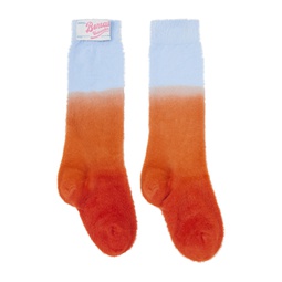 Blue   Orange Fluffy Socks 232945M220000