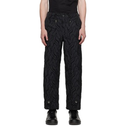 Black Embroidered Trousers 232951M191001