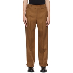 Brown Creased Trousers 232951M191009