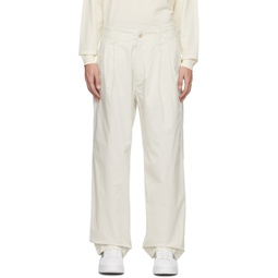 Off White Pleated Trousers 232951M191012
