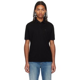Black Embroidered Polo 232951M212008