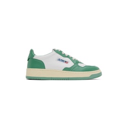 White   Green Medalist Low Sneakers 232954M237013