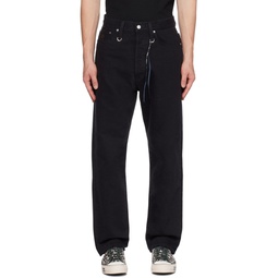 Black Double Waist Jeans 232968M186001