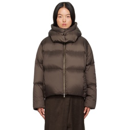 Brown Oversized Down Jacket 232984F061032