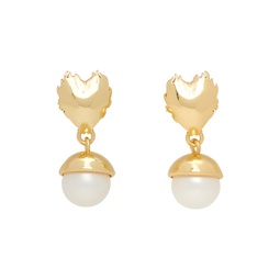 Gold Flame Heart Earrings 232999M144007